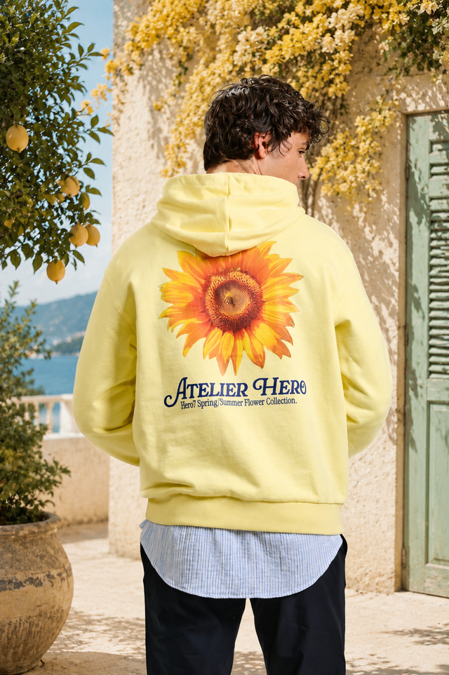 SWEAT À CAPUCHE TOURNESOL - YELLOW