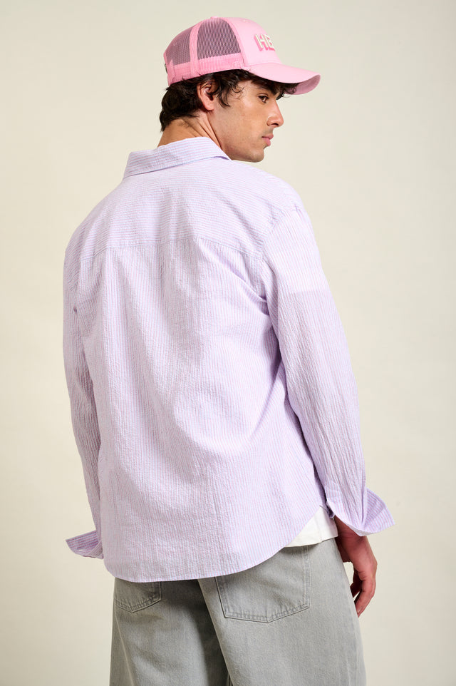 CHEMISE CAYLON STRIPES - PASTEL PINK