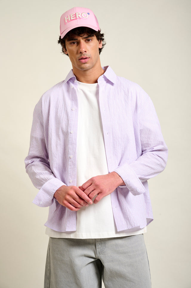 CHEMISE CAYLON STRIPES - PASTEL PINK