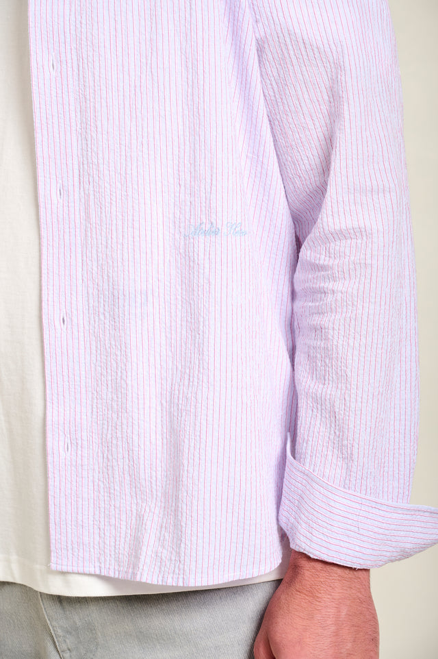 CHEMISE CAYLON STRIPES - PASTEL PINK