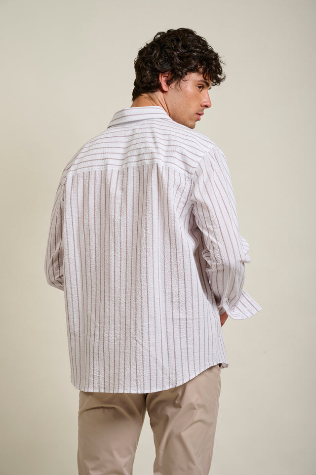 CHEMISE CAYLON STRIPES - OFF WHITE