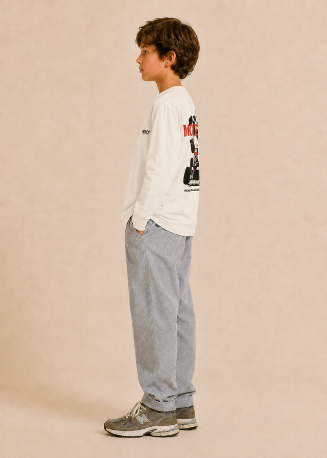 T-SHIRT CHECKBOARD KID ML - OFF WHITE