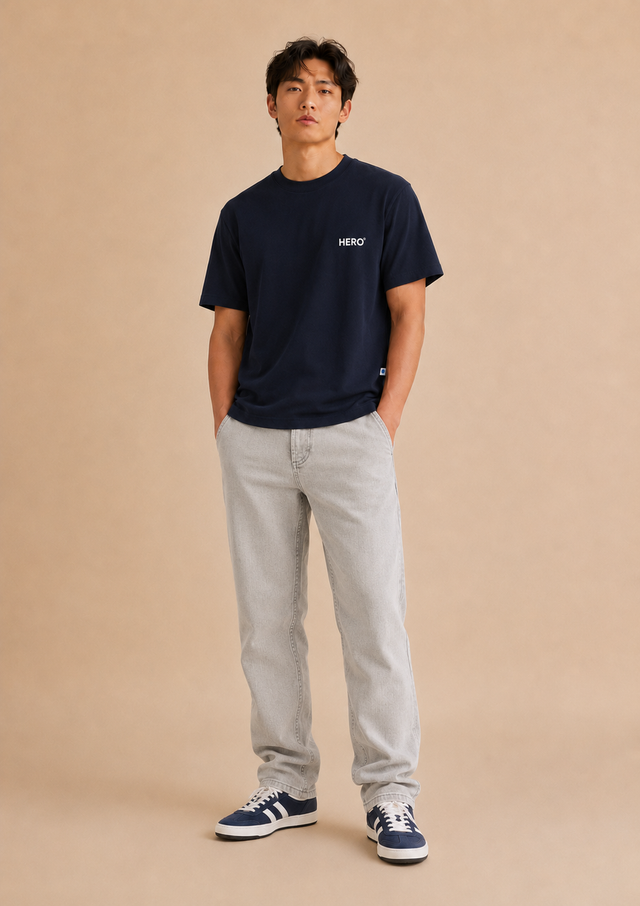 T-SHIRT CORNICHE TEE - NAVY