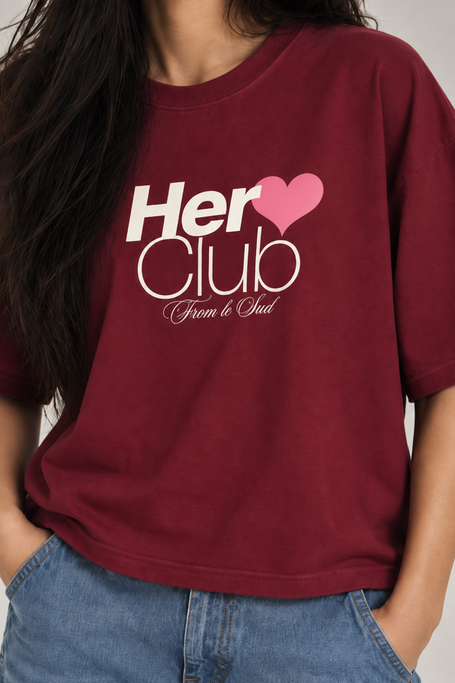 T-SHIRT HERO CLUB W - BURGUNDY