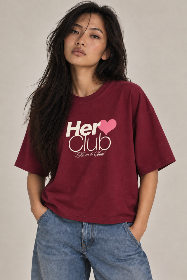 T-SHIRT HERO CLUB W - BURGUNDY