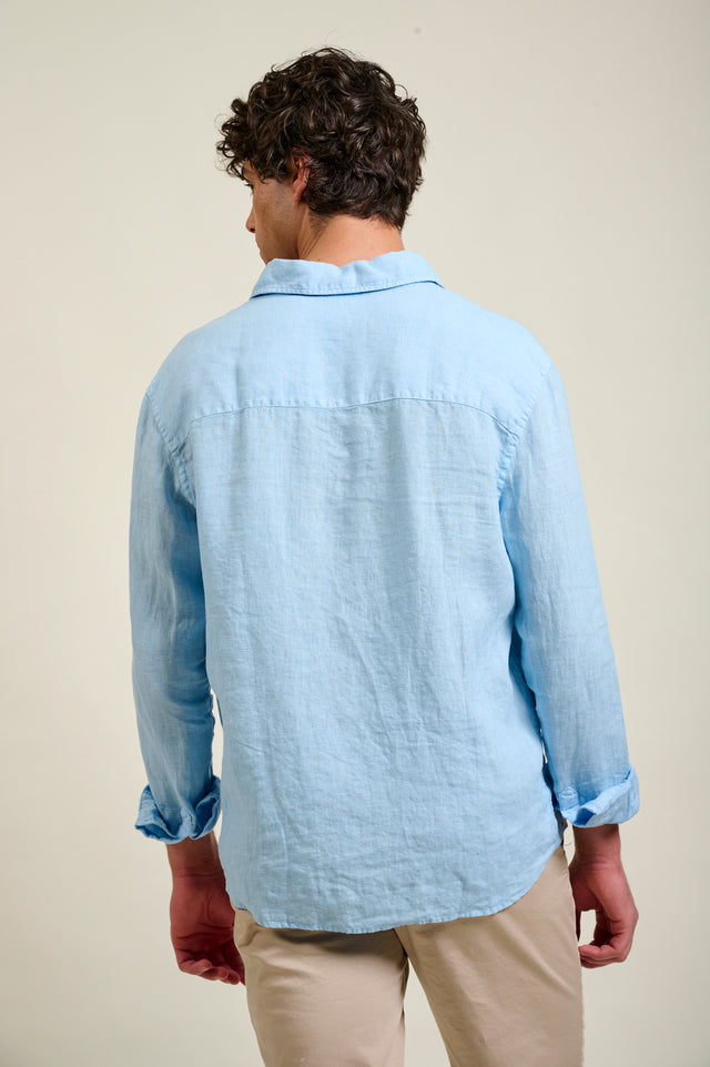 CHEMISE LINEN - BLEU