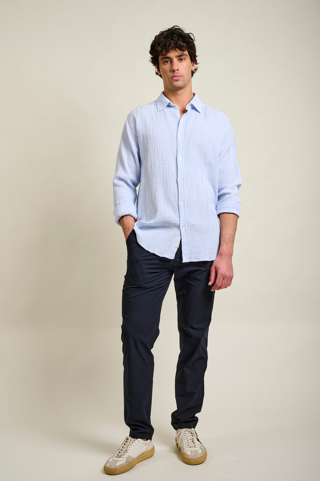 CHEMISE CAYLON STRIPES - PASTEL BLUE