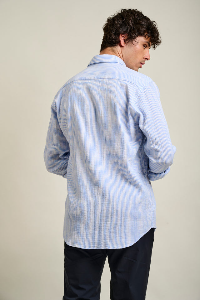 CHEMISE CAYLON STRIPES - PASTEL BLUE