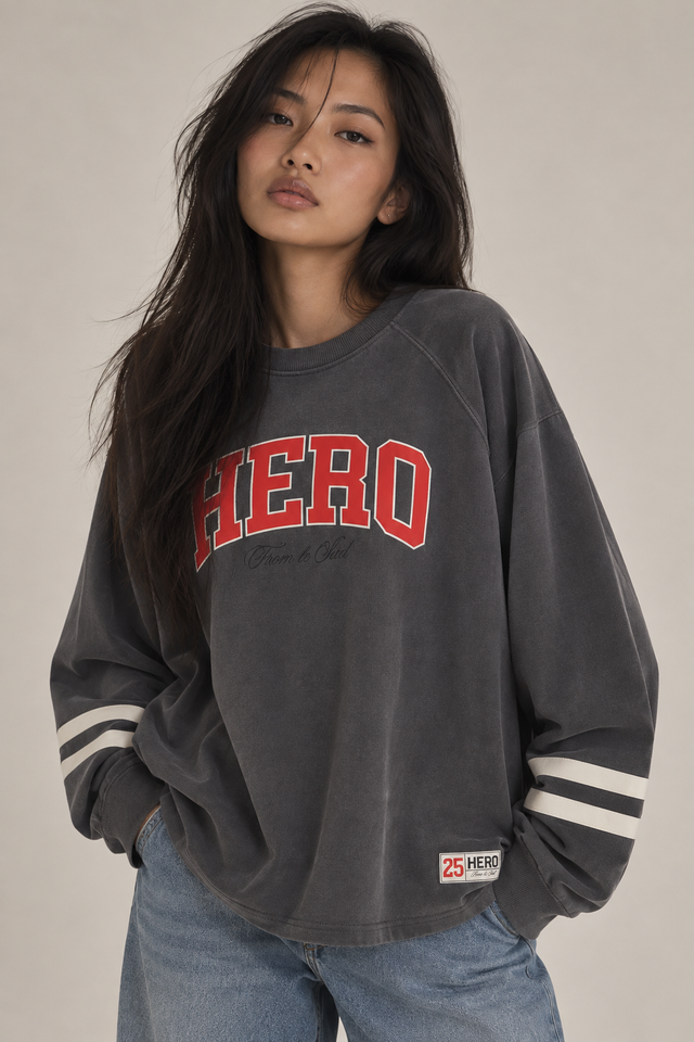 SWEAT COLLEGE TEE - ANTRACITE