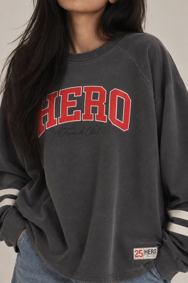 SWEAT COLLEGE TEE - ANTRACITE