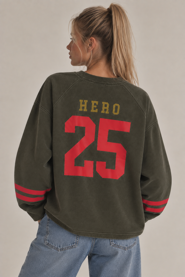 SWEAT COLLEGE TEE - MILITARY