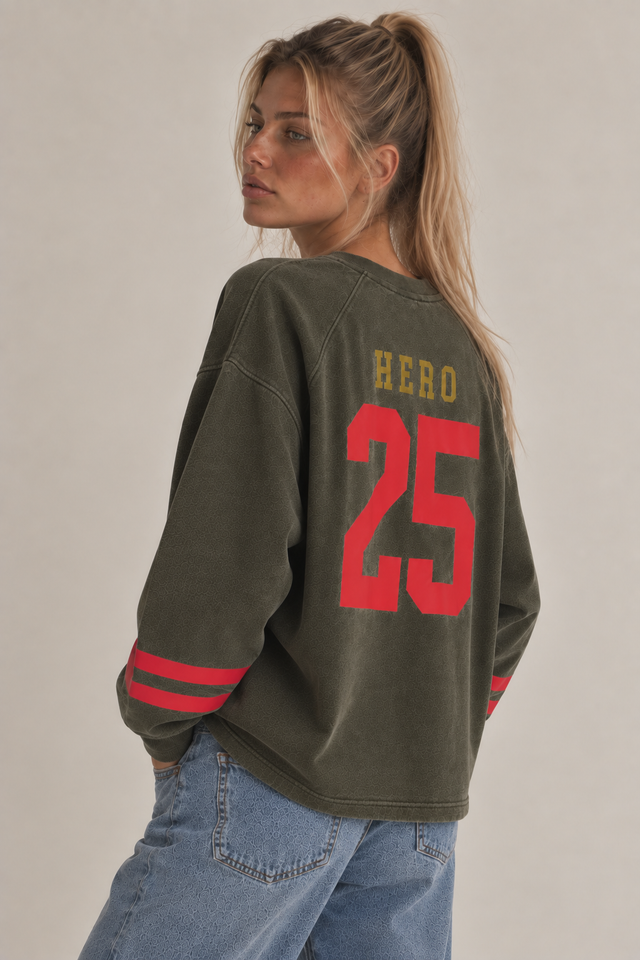SWEAT COLLEGE TEE - MILITARY