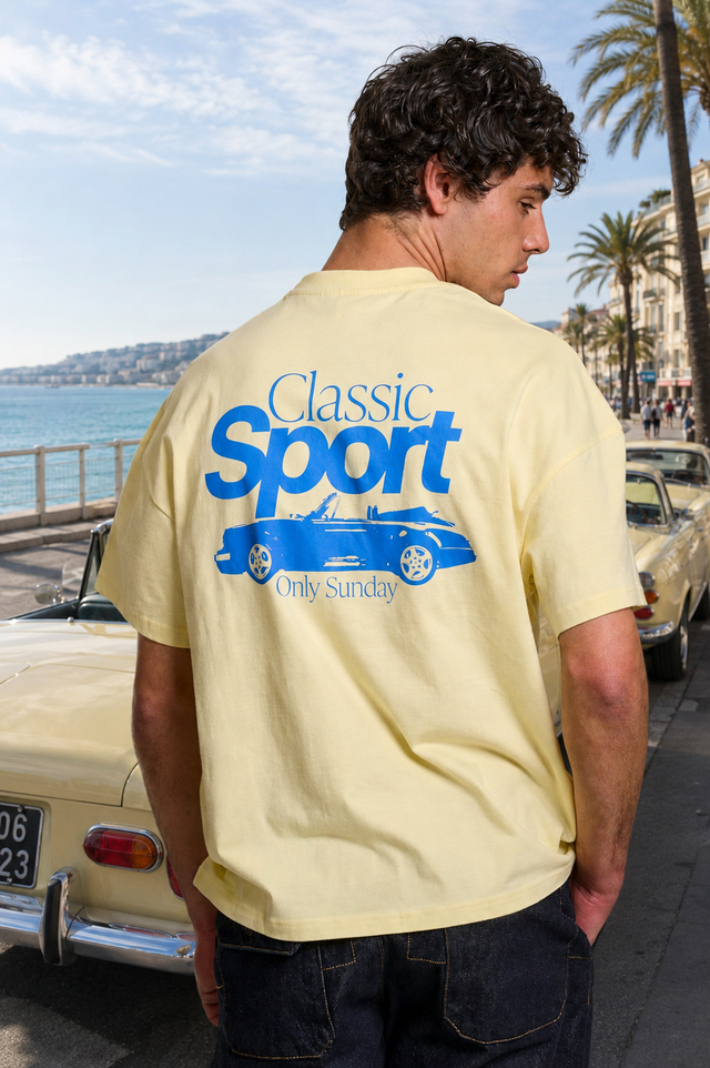 T-SHIRT SUNDAY CAR - YELLOW