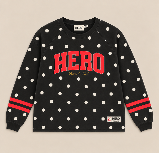 SWEAT COLLEGE TEE - NAVY DOT