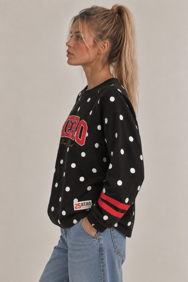 SWEAT COLLEGE TEE - NAVY DOT