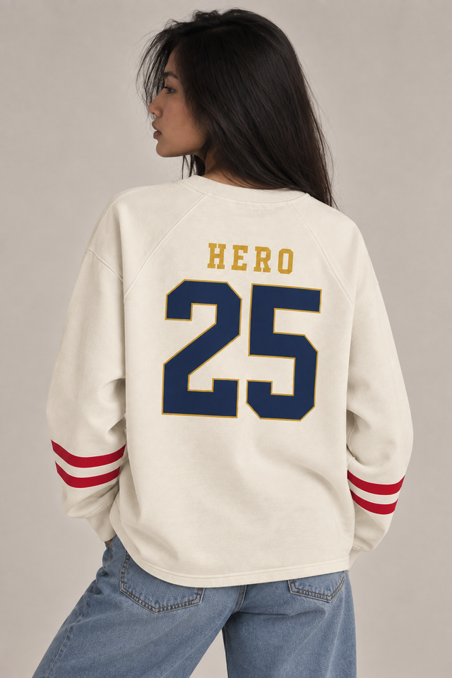 SWEAT COLLEGE TEE - OFF WHITE
