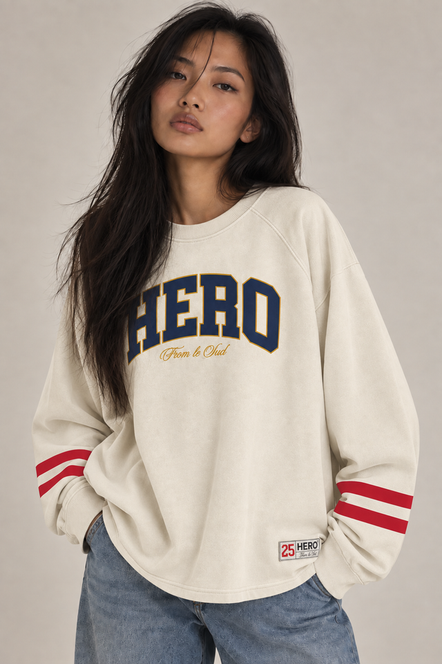SWEAT COLLEGE TEE - OFF WHITE