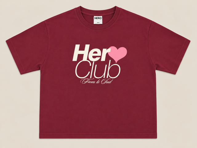 T-SHIRT HERO CLUB W - BURGUNDY