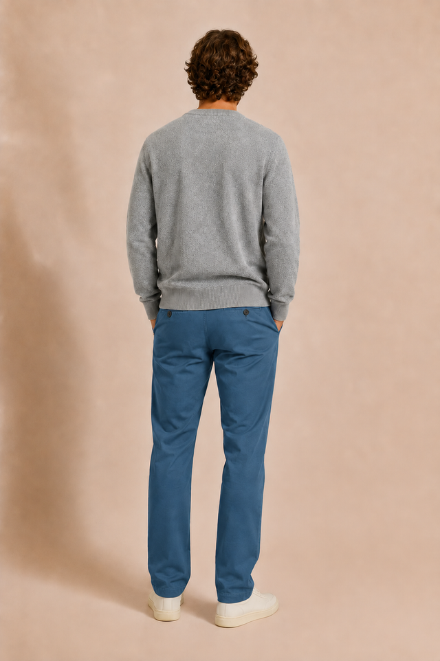 PANTALON BASIC CHINO - BLEU