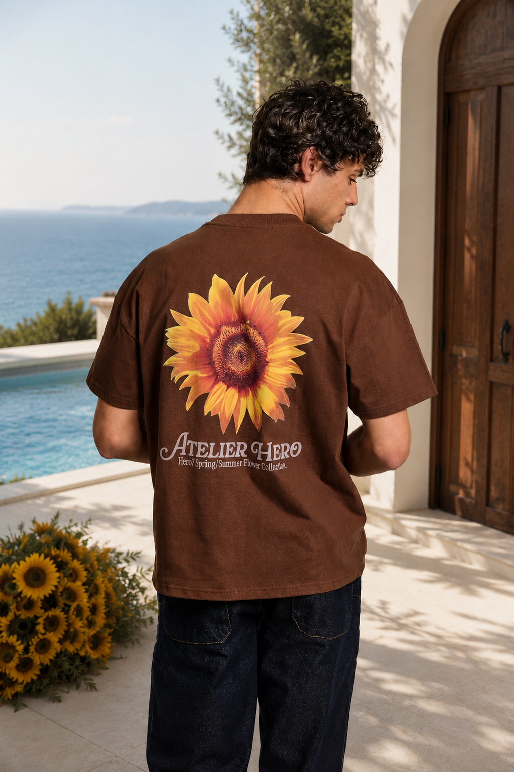 T-SHIRT LE TOURNESOL - COFFEE