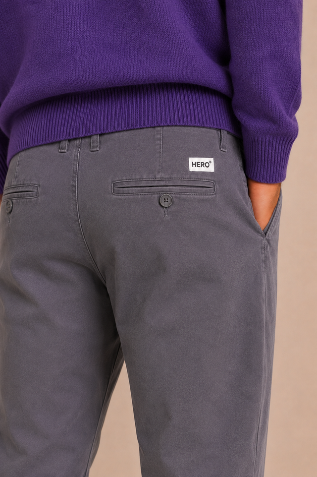 PANTALON BASIC CHINO - ASPHALTE