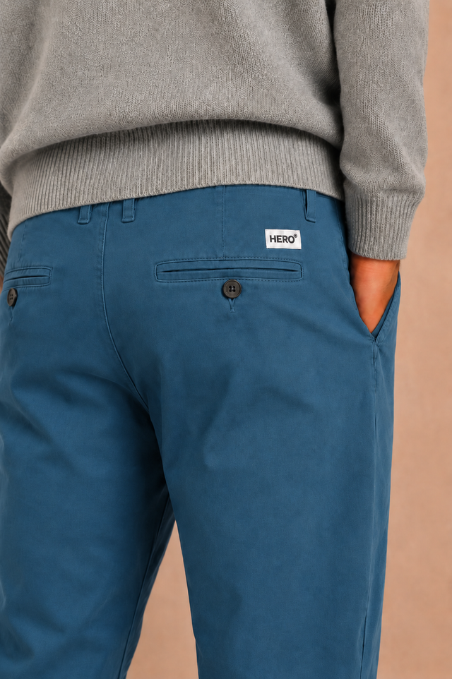 PANTALON BASIC CHINO - BLEU