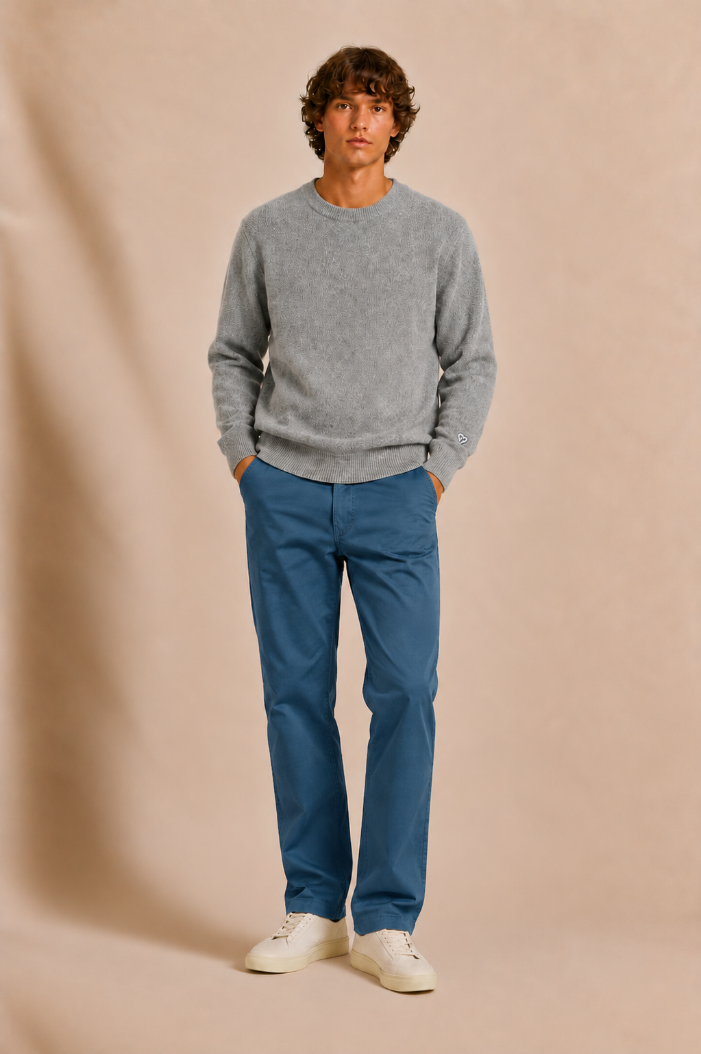 PANTALON BASIC CHINO - BLEU