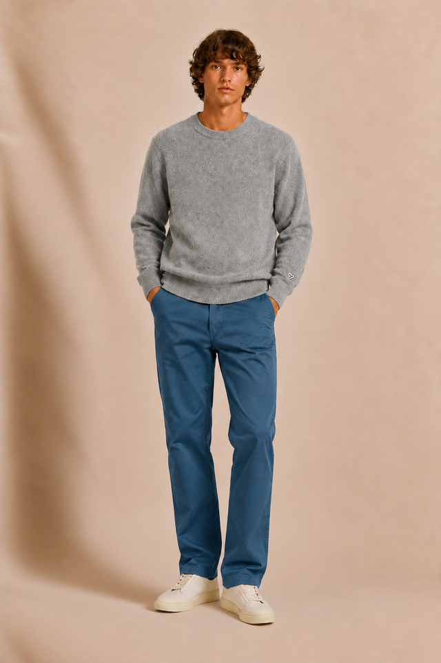 PANTALON BASIC CHINO - BLEU
