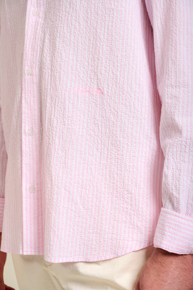 CHEMISE CAYLON STRIPES - ROSE