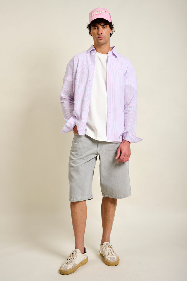 CHEMISE CAYLON STRIPES - PASTEL PINK