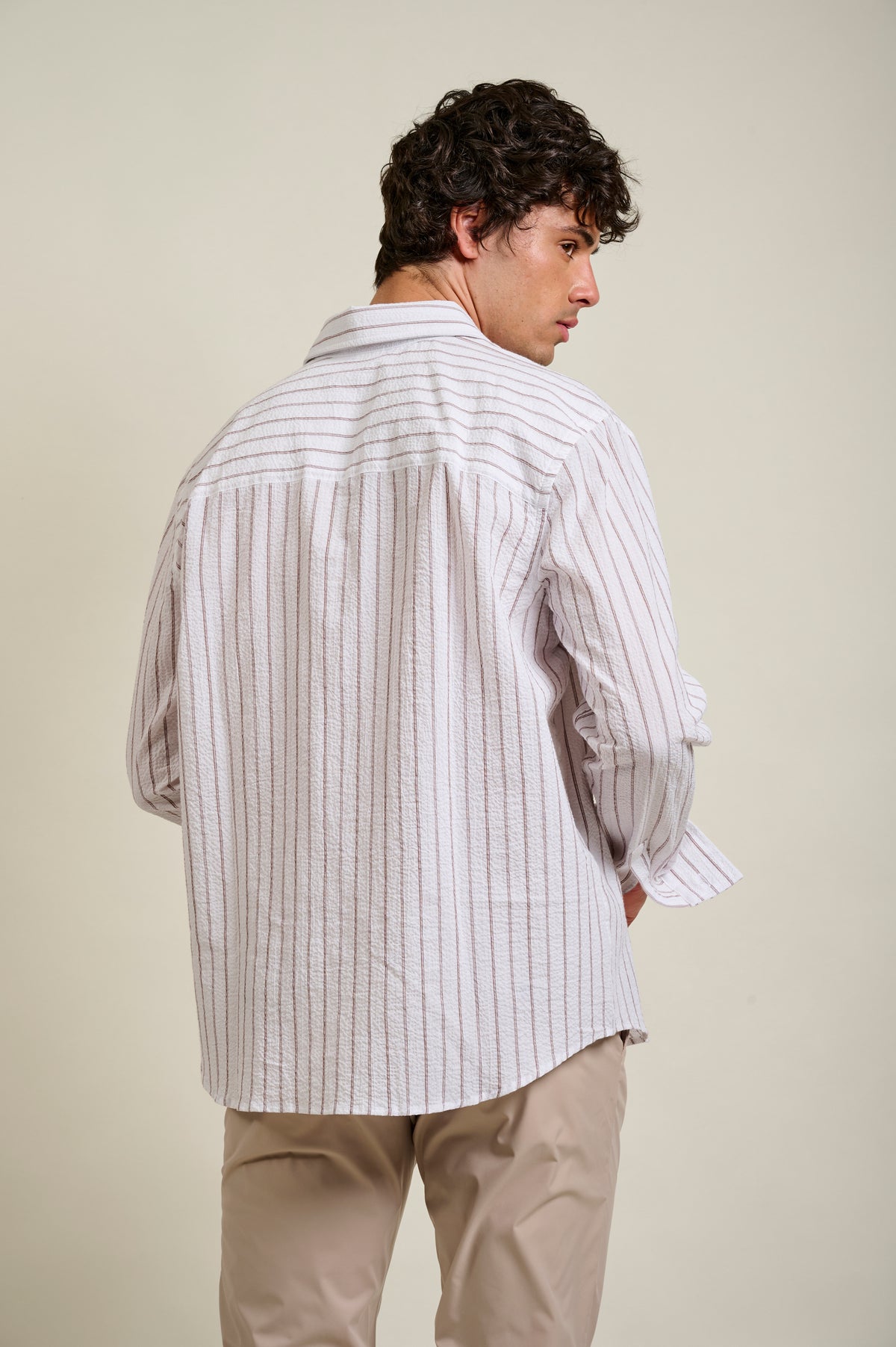 CHEMISE CAYLON STRIPES - OFF WHITE