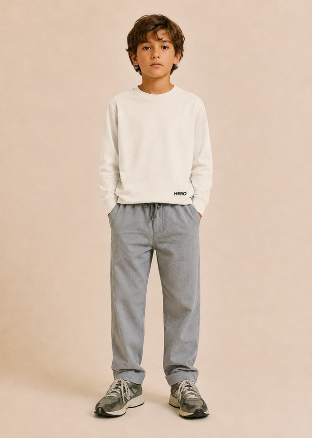 T-SHIRT CHECKBOARD KID ML - OFF WHITE