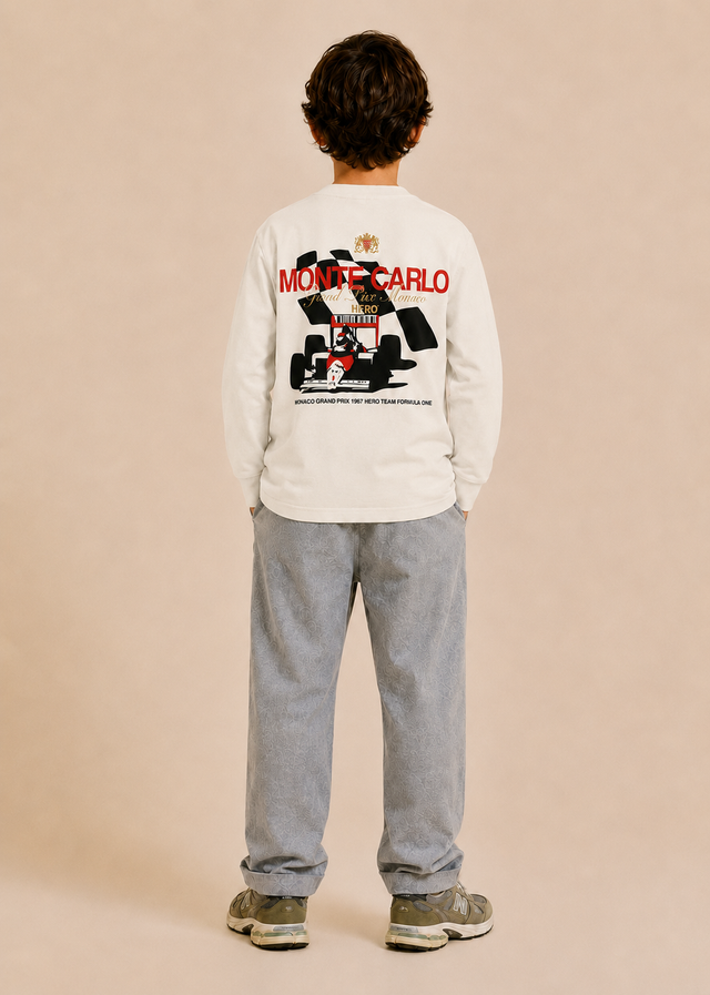 T-SHIRT CHECKBOARD KID ML - OFF WHITE