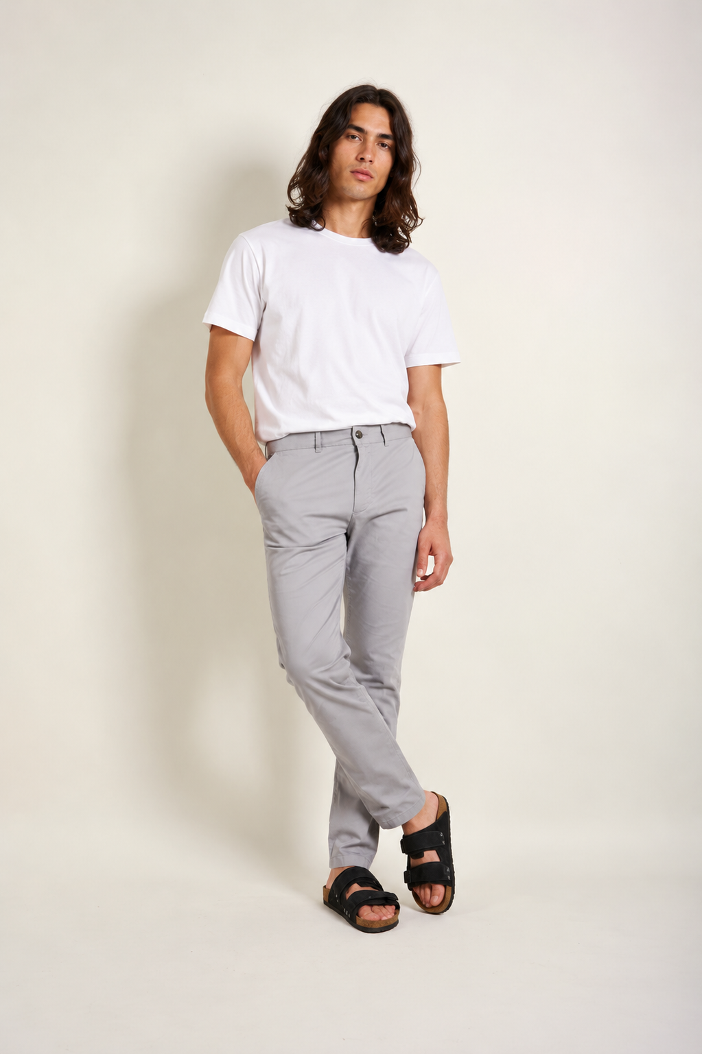 PANTALON CHINO BASIC - ACIER