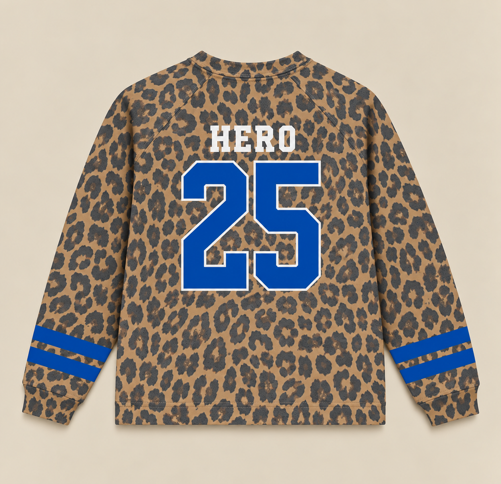 SWEAT COLLEGE TEE - LEOPARD