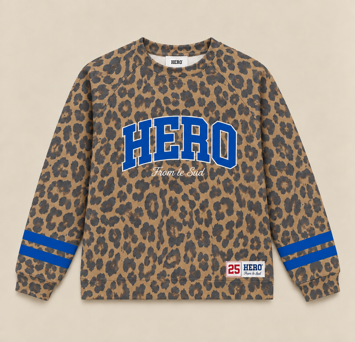 SWEAT COLLEGE TEE - LEOPARD