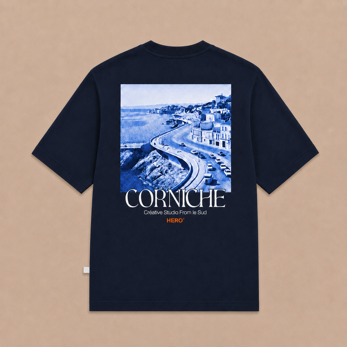 T-SHIRT CORNICHE TEE - NAVY