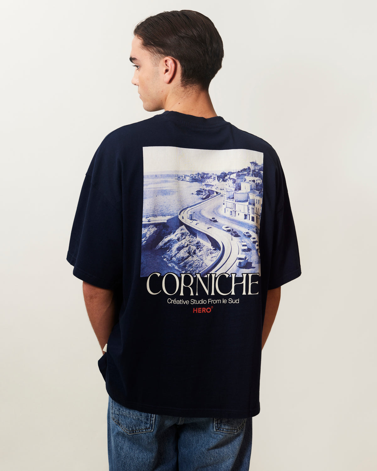 T-SHIRT CORNICHE TEE - NAVY