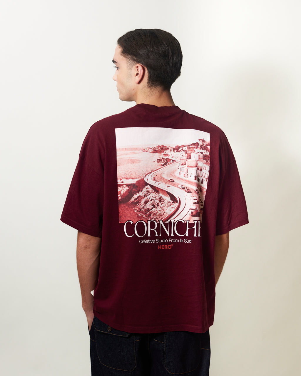 T-SHIRT CORNICHE TEE - BURGHUNDY
