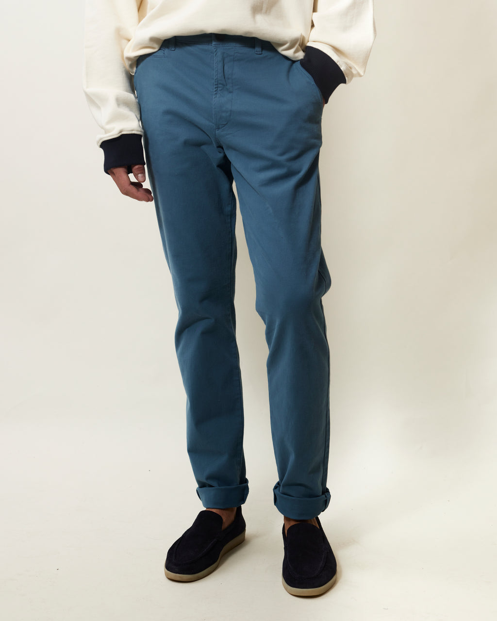 PANTALON BASIC CHINO - BLEU