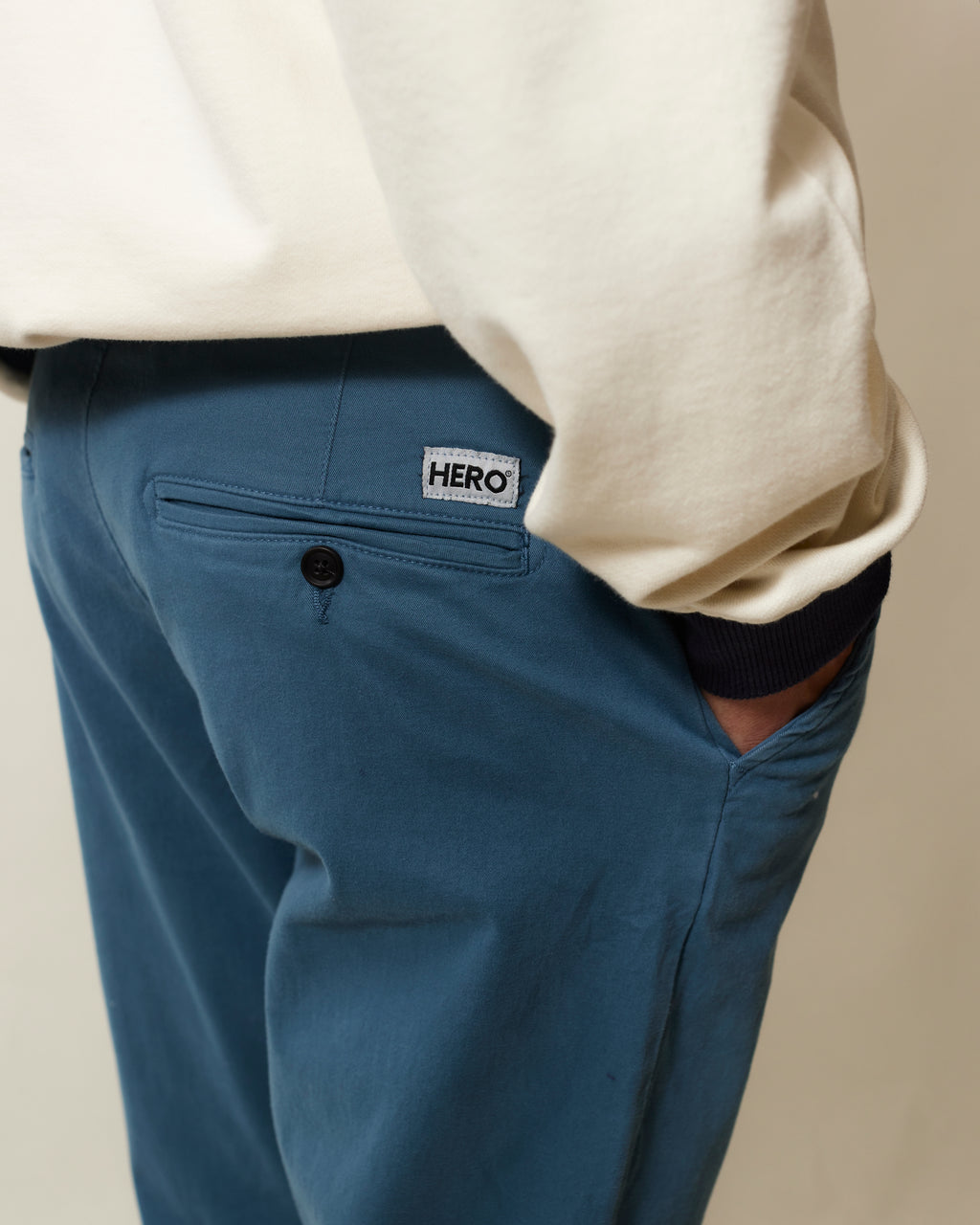 PANTALON BASIC CHINO - BLEU
