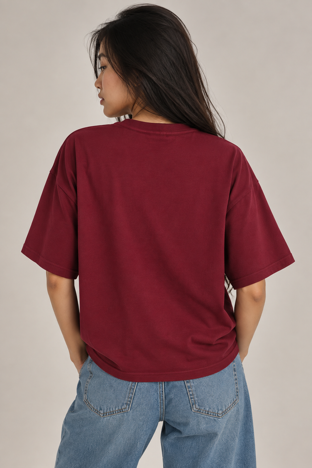 T-SHIRT HERO CLUB W - BURGUNDY