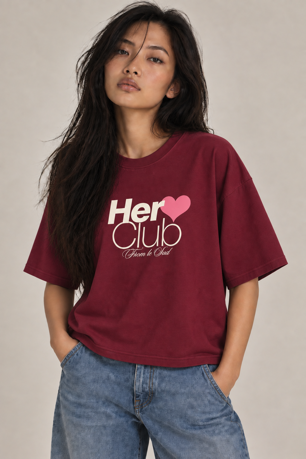 T-SHIRT HERO CLUB W - BURGUNDY