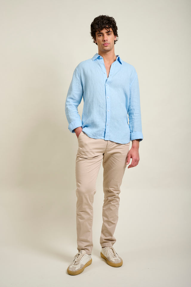 CHEMISE LINEN - BLEU