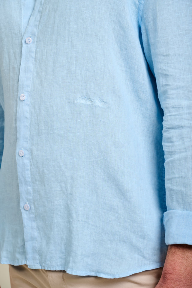 CHEMISE LINEN - BLEU