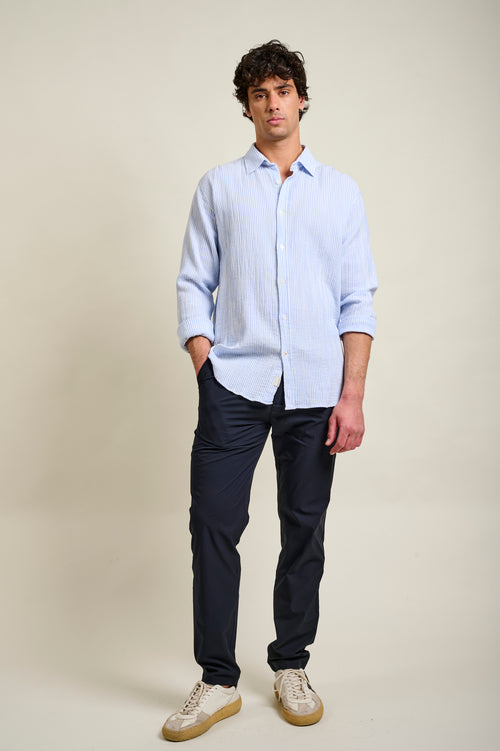 CHEMISE CAYLON STRIPES - PASTEL BLUE