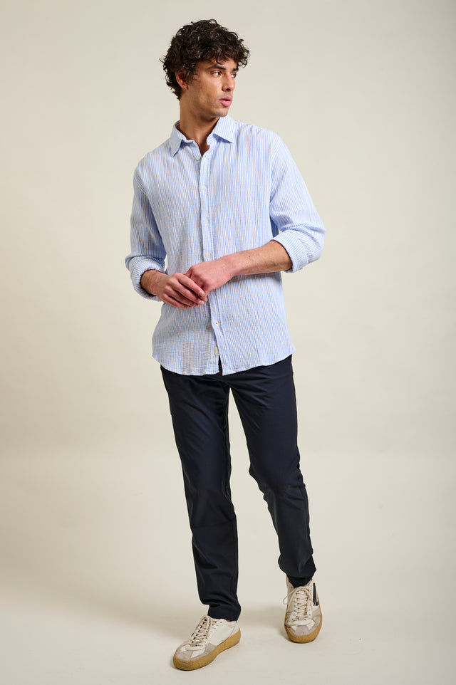 CHEMISE CAYLON STRIPES - PASTEL BLUE