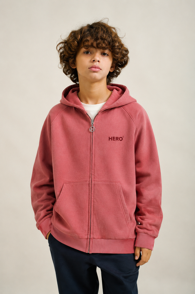 HOODIE ZIPPÉ CHIRO K - BERRY ROSE