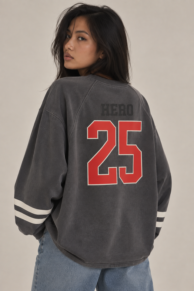 SWEAT COLLEGE TEE - ANTRACITE