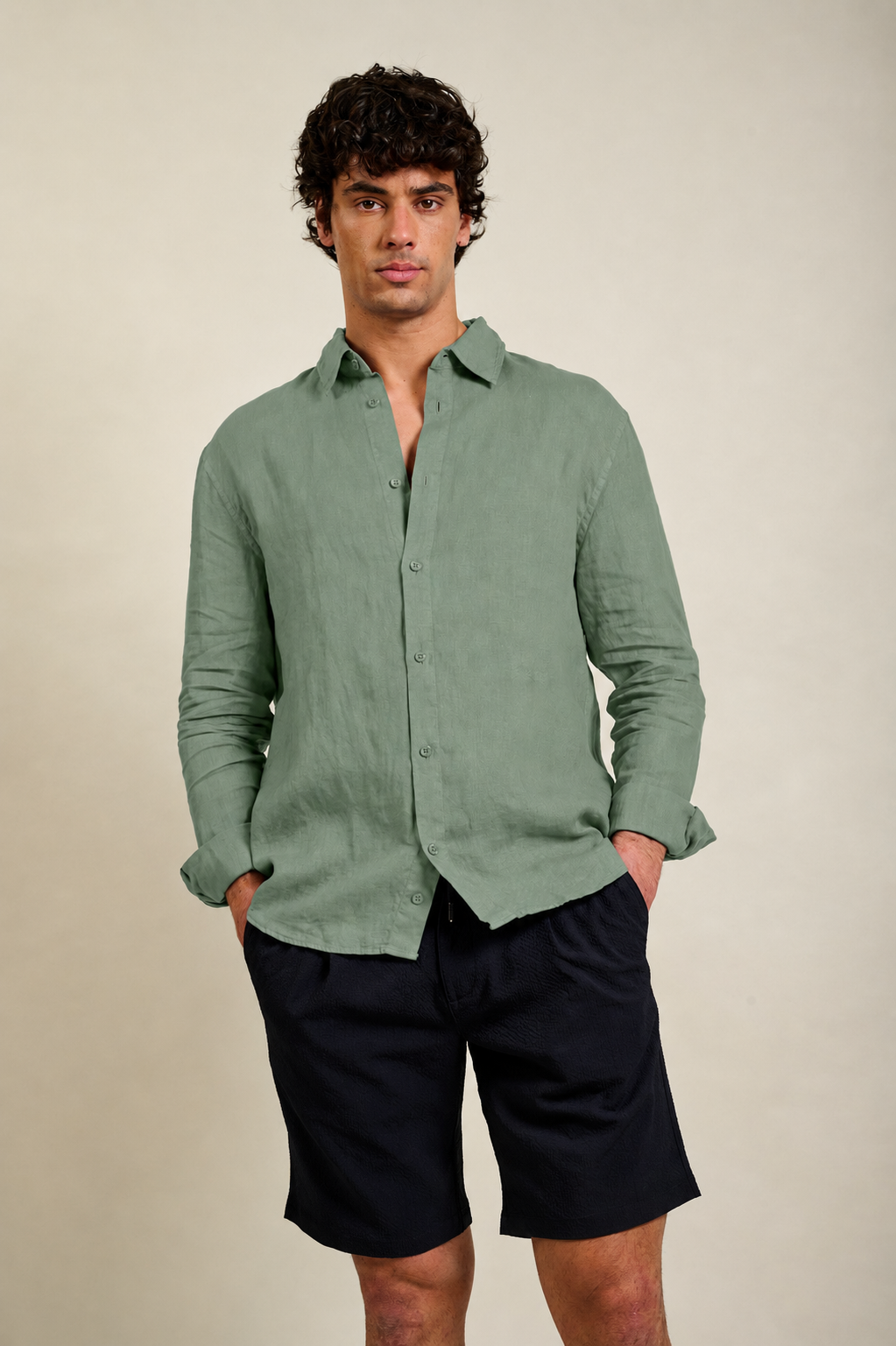 CHEMISE LINEN - SAGE GREEN
